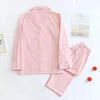 Women's Sleepwear Japanese Simple Long Pyjamas Women Men Cotton Sleeves Ladies Pajama Sets Shorts Cute Cartoon Homewear