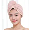 Prosty mikrofibre Szybki suchy turbanowa czapka Magiczna włosy Suszon Hap Hat Zużycie Upa Sleep Flear Sleeping Ręcznik