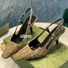 Designer Slingbacks High Heel Dames Sandaal Jurk Schoenen Echt lederen Formele schoenen Designer Sandalen 7,5 cm 3,5 cm Heel Square teen enkel Vrouwen slippers