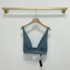 Women Tank Tops Tee Women Sexy Denim Summer Stitching Brand Clothings Bikinis Cowboy Jeans Bra Vest Woman Outfits