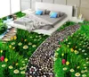 Обои цветочная зеленая трава натуральный этаж Фарапи ПВХ водонепроницаемы