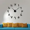 Stickers de fenêtre Home Decoration Mur Clock Big Mirror Design moderne Horloges de grande taille DIY Sticker Unique Cadeau