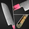 Cucina santoku coltello damasco in acciaio giapponese cucina da cucina chef maniglia ottagonale a mano maniglia di legno miglior il miglior coltello da filetto di pesce affilato
