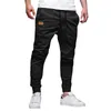 Herrbyxor herrbyxor joggar med fickor casual svettbyxor byxor dragkammare chino byxor twill spår jogging byxstorlek öppen y240513