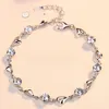 Fête favorable argent coréen S925 Bracelet de cœur océan simple cadeau pour les couples cadeaux de mariage des couples