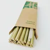 Питье соломинки 100sets бамбуковые наборы многоразовые экологически чистые и чистящие кисти ручной работы