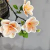 Kwiaty dekoracyjne Pink Magnolias sztuczne w szklanym wazonie ze sztuczną wodą 22.4 "prawdziwe łodygi dotykowe jedwabne Magn