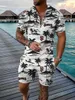 Hawaiian Polo Set Men Tracksuit sets Summer 3d Beach Outfits Polo Shirt Shorts 2pcs Sets Zipper Kokosboom Casual man Kleding 240513