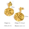 Stud yakang 18k guldpläterad oregelbunden glans kvinnor hängande örhängen olja gratis j240513