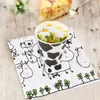 Disposable Dinnerware Cow Print Animal Theme Pattern Paper Plates Baby Shower Tableware Black White