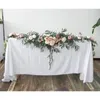 Fleurs décoratives 2,7 m de mariage artificiel Eucalyptus Garland Runner avec rose rustique table de table