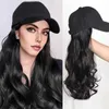 Wig Womens Duck Tongue Hat Simulation Long Hair Big Wave Integrated Fashion Hat Wig