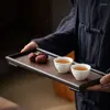 Tea Trays Japanese-Style Bamboo Mat Tray Song Dry Pour Pot Rectangular