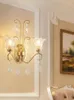 ウォールランプ豪華なクリスタルベッドルームベッドサイドキャンドルライト廊下階段廊下キッチン背景装飾装飾材料金