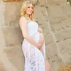 Maternity Dresses Sleeveless Lace Pregnant One Line Neck Tailed Bra Photography Maternity Dress for Photoshoot Pregnancy Women T240509