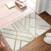 Carpets Gold Black and White Geometric Printing Carpet Entrance Entrance Bath Floor Floor Absorbants Mat Anti-Slip Kitchen Tapis pour la maison