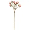 Flores decorativas 7 cabeças para sempre rosa de alta qualidade Flor artificial Flor seco para casa e jardim Decoração de festa de casamento