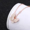 Designer Necklace Vanca Luxury Gold Chain Seiko Full Diamond Horse Eye Butterfly Necklace for Women with 18k Rose Gold Lock Bone Chain