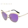 Vintage Cat Eye Women Hollow Out Sunglasses Bril Designer Roze zonnebril metalen frame Mirror Lens Hot Eyewear Polarisatie Sun Glass 12