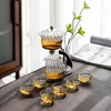 Teaware Sets BORREY Glass Lazy Automatic Anti-Scalding Tea Set Porch Decoration Modern Teapot Teacup Suitable For 6 People Gift