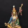 Figurki dekoracyjne starożytne Chiny wyrafinowane czystą miedzianą guru guru rinpoche padmasambhava statua Buddha