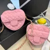 Summer Mini Pink Verce Flap Clap Torba Lady Luksusowa torebka Klasyczna Połączona torba na półksiężyc jagnięta