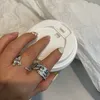 Designer Westwoods pequena letra de zircão escavada anel fora do anel geométrico de diamante embutido planeta metal de abertura de vento ajustável na unha feminina