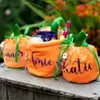 O Candy Treat Treat Cash Wholesale Trick Bocket Orange Veet Pumpkin Basket Borse Halloween Ange