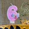 5pcs свечи детские дни рождения свечи 0-9 номер розовый лук блеск свечи 1 год для юбилейной вечеринки для украшения торта