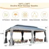 Namioty i schroniska 10x20 Taras podwójnie warstwy dach stalowa rama z siatkową okładem słonecznym używana do ogrodu na zewnątrz namiot parasolowy Q240511