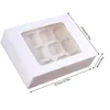 Gift Wrap White Paper Cupcake Boxes Cake Bakery Pastry Valentines Day Cookie With Clear Window For Cupcakes