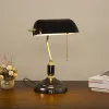 Lampes de table Classical Vintage Simple Banker E27 Lampe de table avec interrupteur Green Glass LAMPHADE Retro Desk Light for Chack Night lampe LL