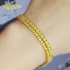 Catena diamantata VVS ghiacciata con placcata in oro 2 mm 3 mm Collana bracciale da tennis in moissanite giallo dorato per uomini e donne