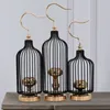 Candle Holders Nordic Creative Retro Gold Candlestick Bird Cage Decoration Brass Holder Garden Accessories Outdoor Candelabra