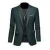 Boutique Fashion Couleur solide Highend Brand Business Casual Business Blazer Groom Robe de mariée Blazers For Men Suit Tops Jacke Coat 240507