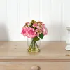 Dekorativa blommor rosa rose och bär konstgjorda blommor arrangemang bulk mödrar dag gåva hängande flores secas höstdekor vaser fo