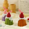 5pcs velas canele vela de sobremesa falsa canaliza pudim vela perfumada para cafeteria house decoração de velas de comida aromática