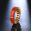 Bröllopsringar Ekopdee Luxury Band Zircon Ring Womens Eternal Promise CZ Crystal Finger Engagement Jewelry Hot Selling Gift Q240511