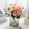 Decoratieve bloemen 30 cm kunstmatige retro -stijl hortensia pieter boeket woonkamer vaasdecoratie accessoires bruiloft schieten rekwisieten