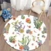 Tapis hx est mexicain rond tapis guitare sable marteau chapeau cactus 3d imprimé pour salon