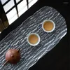 Чайные подносы кора стеклянный китайский декор ледяной презентационный презентационный чайник базовый гостиная декоративная прямоугольная церемония