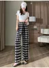 Frauenhose Sommer Frauen Draw String gerade Bein Vintage Low Rise Striped Print Lounge Mädchen Hosen Streetwear Y2K Frauen