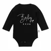 Rompers Baby 2024 Anúncio de gravidez Recém -nascido Roupas de Cotton Cotton Autumn Winter Boys and Girls Mankesuitl2405