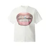 24ss Summer Oversize USA Jesus Mouth Print Washed Vintage Tee Fashion Men's Short Sleeve Skateboard Tshirt Women Clothes Casual Cotton T shirts 0513