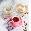 Muggar European Style Coffee Cup and Saucer Set Simple Elegant Modern Light Luxury Ceramic Tea med