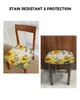 Stuhlabdeckung Sonnenblumenblume Love Butterfly Retro Elastic Sitzabdeckung für Slipcovers Esszimmerschutz Stretch