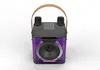 Mikrofone Hochleistungs -Karaoke Bluetooth -Lautsprecher Musik Rhythmus Light 360 Stereo Surround Wireless Subwoofer mit zwei Mikrofonphildern halten