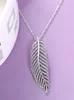 Lightweight Feather Pendant Necklace with CZ Diamond 925 Sterling Silver for Jewelry with Box Temperament Banquet Women's Necklace8879722