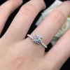 Wedding Rings Solid 14K Platinum AU585 PT950 1 Carat Twisted Arm Moissanite Diamond Ring Womens 18K Gold Gift Q2405113