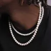 Colares de pingentes de rock and roll imitando colar de pérolas masculas colar de pérolas de hip-hop colar de colar feminino de colar de festas de moda feminina jóias J240513